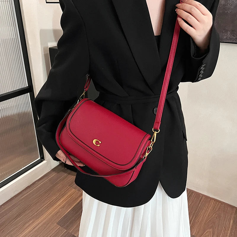Retro Luxury Women Shoulder Bag Elegant Leather Crossbody Bag High End Tote Vintage Classic Designer