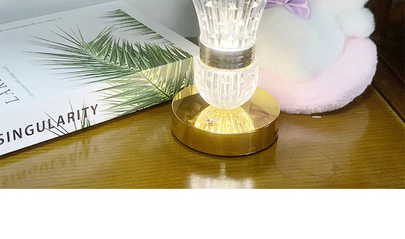 Modern Crystal Table Lamp Bedroom Bedside Light Touch Control Night Light Romantic Ambient Lamp For Home Decor