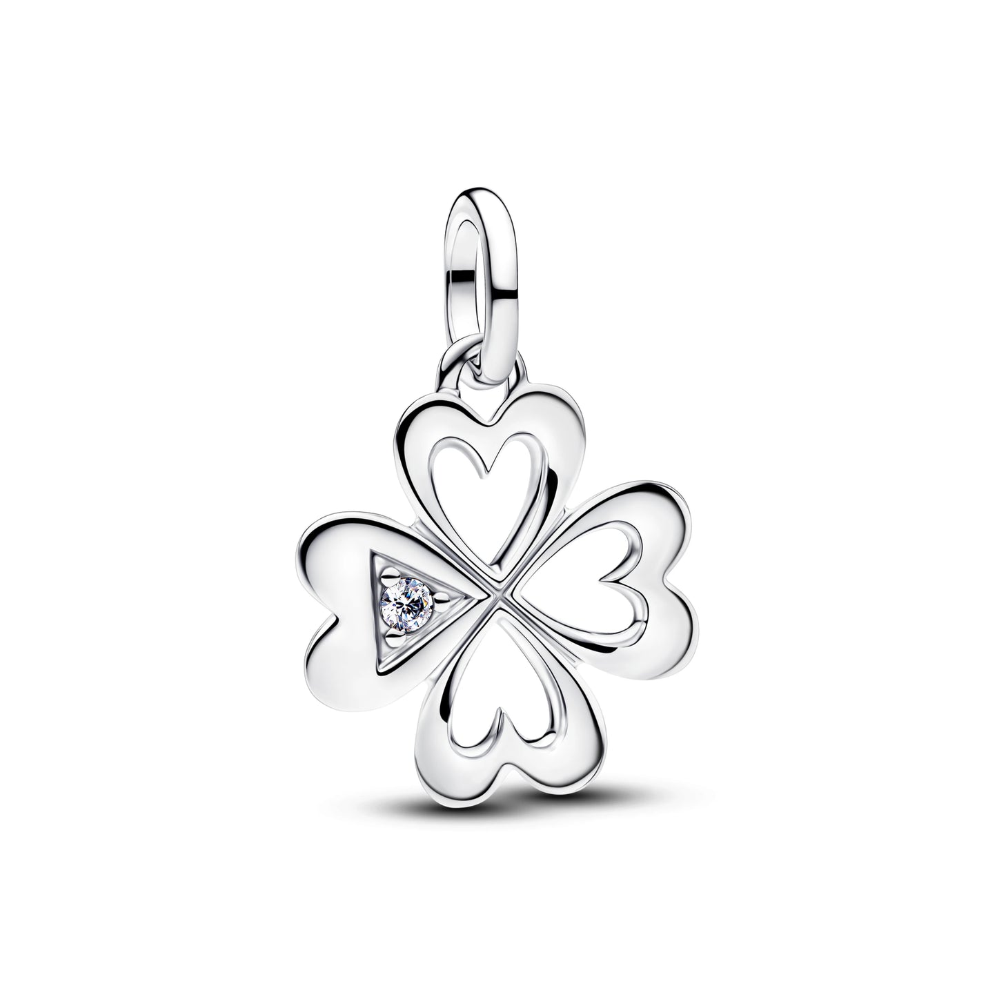 New 925 Sterling Silver Four Leaf Clover Flower Ear Stud Ring Pendant Bead fit DIY Women's Bracelets Necklaces Jewelry Gifts