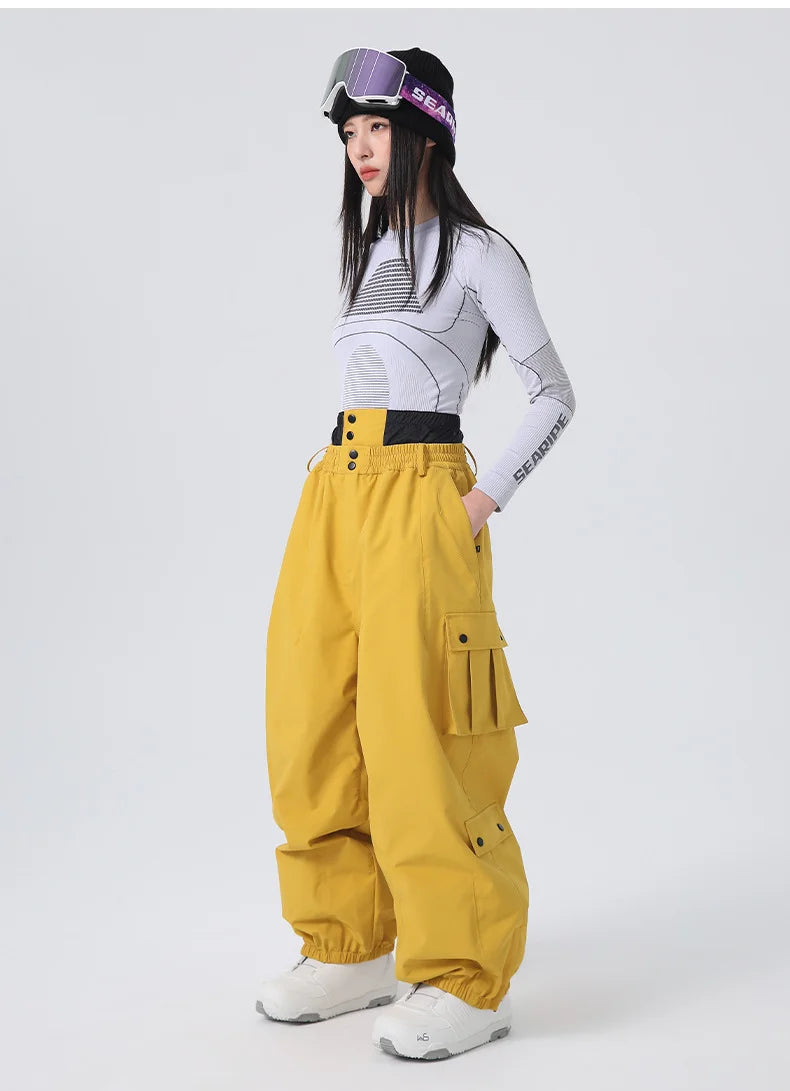 2026 Searipe Workwear Ski Pants Women's New Style Single Board Loose Snow Pants Waterproof and Cold Proof Men's 3L Snow Suit