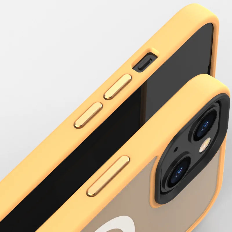 Matte Transparent Case For iPhone 13 12 15 16 17 14 Pro Max Air Cover For MagSafe Wireless Charger Protection Shell Shockproof