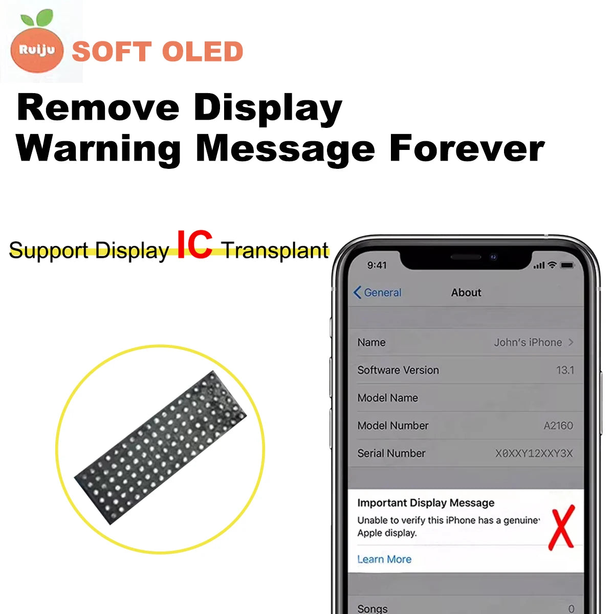 RJ Series SOFT OLED For iPhone 13 14 15 16 17 Pro Max Plus LCD Display Touch Screen Digitizer Assembly Replacement