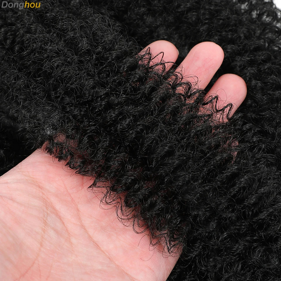 Donghou Ombre Blonde Ginger Afro Twist Hair 350 1B 30 27 613 Bug Colors Springy Twist Braiding Hair for Soft Locs Marley Braids