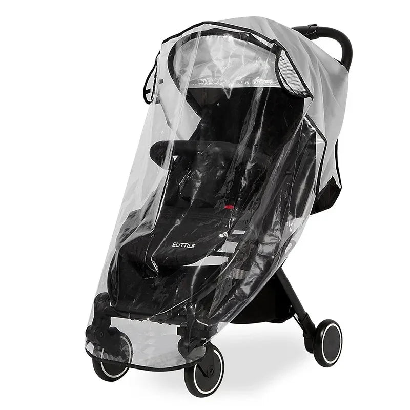 Baby Stroller Accessories Waterproof and Rainproof Cover Transparent Windproof and Dustproof Opened for Baby Stroller Raincoats
