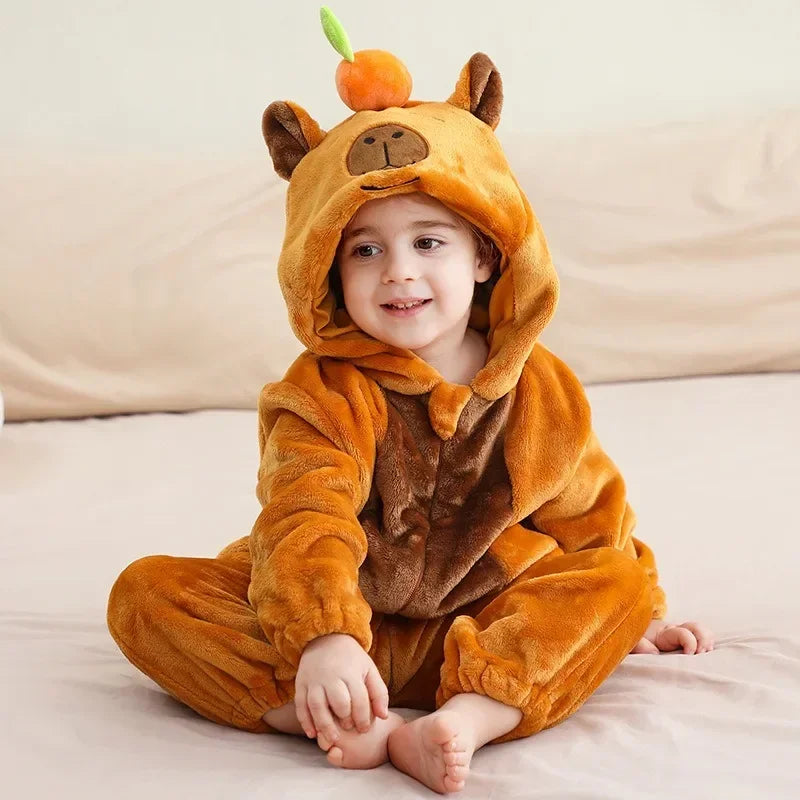 Newborn Baby Deer Animal Cartoon Romper Clothes Girls Pajamas Long Sleeve Hooded Onesies Infant Boys Costumes For Christmas