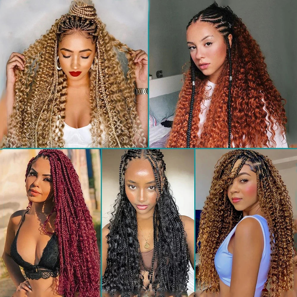 4/27# 99J# Colored Human Hair Boho Braiding Hair 50g/bundle Deep Wave Brazilian Human Braiding Hair for Black Women