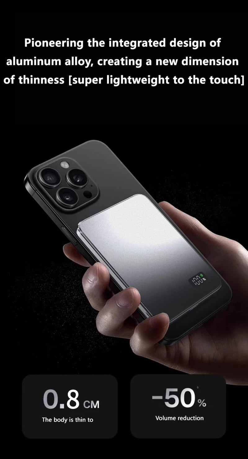 Lenovo 30000mah High-capacity Magnetic Wireless Fastcharging Powerbank Lightweight Portable For Air Travel With External Battery