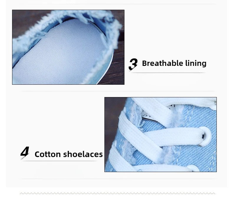 Outdoor Walking Trainers Women Running Shoes Summer Fashion White Canvas  Lace-Up Breathable Jogging Casual Sneakers