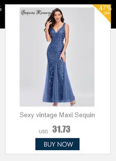 Sexy vintage maxi black sequin summer dress women 2025 elegant luxury birthday party long dresses fishtail evening dress vestido