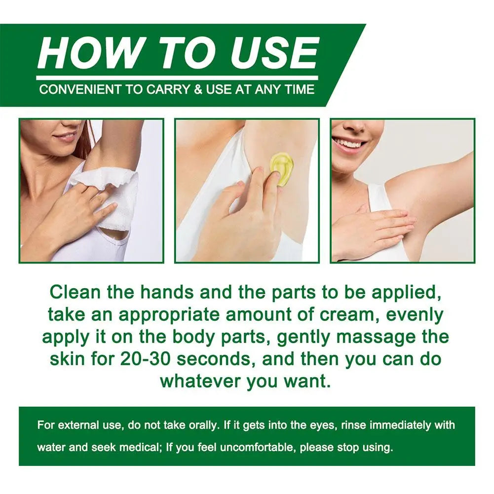 1/3/5pcs Natural Extract Plant Underarm Deodorant Cream Summer Deodorant For Sweat And Odor Removal Bad Smell Treatment 10g