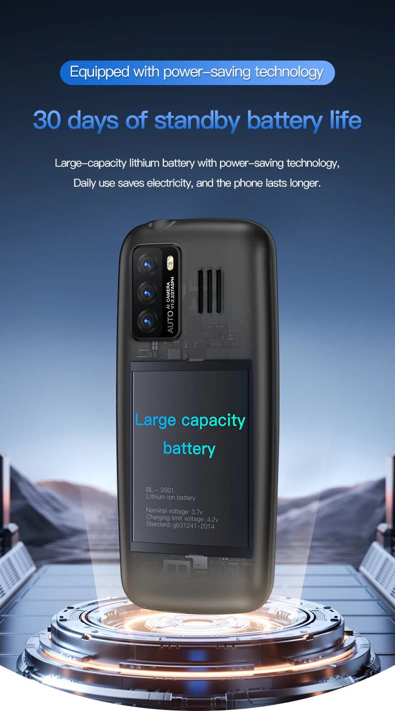 C99(H11) 4G Button Phone 2.4inches TFT Screen Dual SIM Dual Standby Voice King Alarm Clock 1500mAh Battery Torch CellPhone