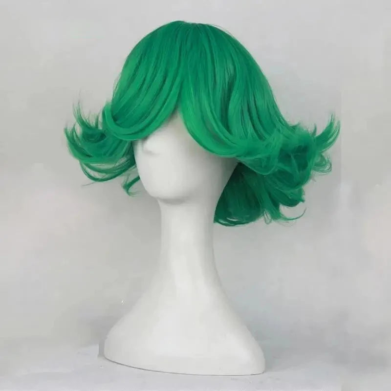 Anime One Punch Man Senritsu no Tatsumaki Cosplay Wig 30cm Short Curly Wavy Heat Resistant Synthetic Hair Wigs