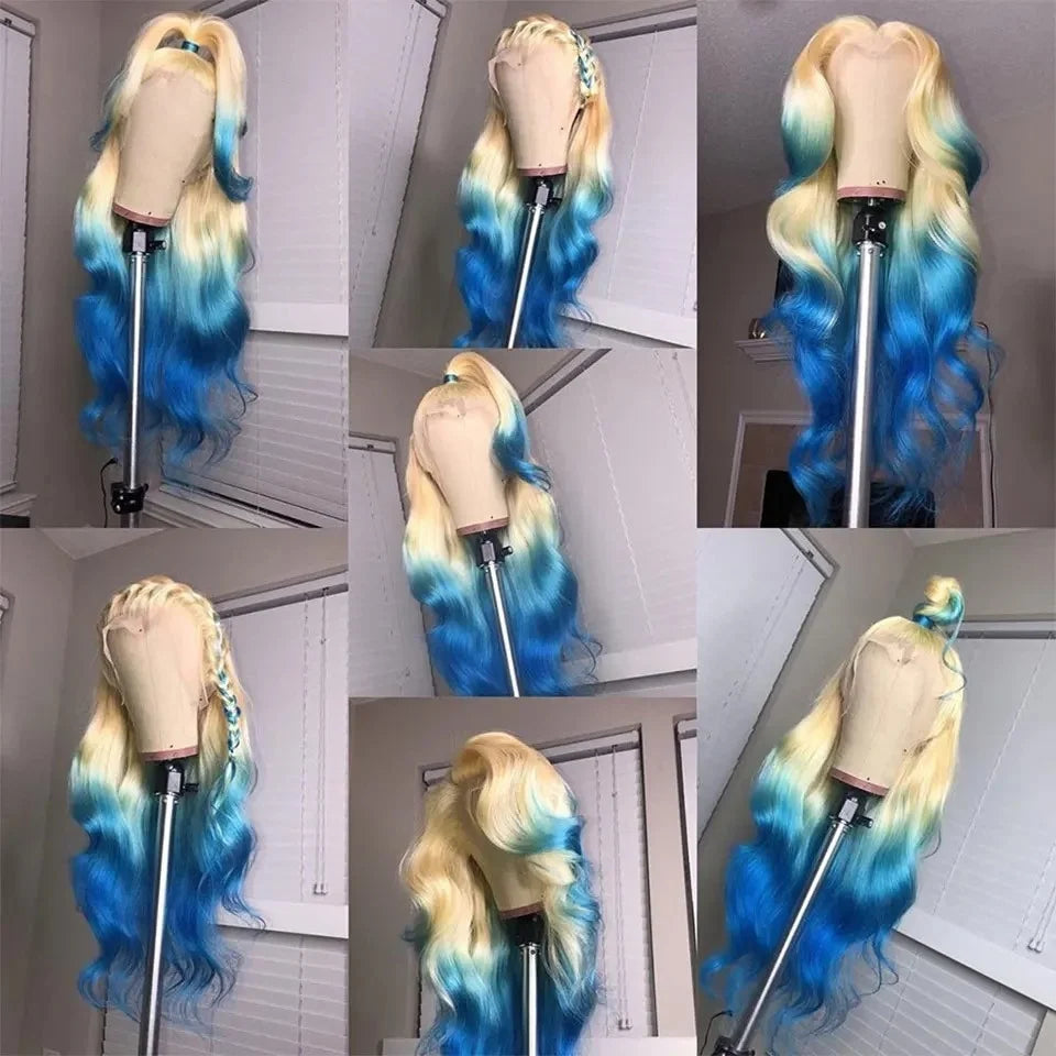 White Wig Body Wavy Lace Front Wig 13x4 HD Heat Fiber Pre Plucked Synthetic And Blend For Women Daily Wear Clearance Cosplay