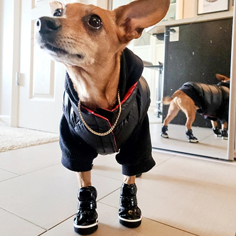 Winter Warm Dog Shoes For Small Dogs Cats Outdoor Non-slip Waterproof Snow Boots Puppy Chihuahua Yorkies Pug Footwear Pet Shoes