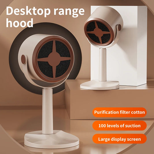 Electric Desktop Range Hood USB Adjustable Angle Portable Mini High Suction Power Exhaust Fan for BBQ Hot Pot Kitchen Appliance