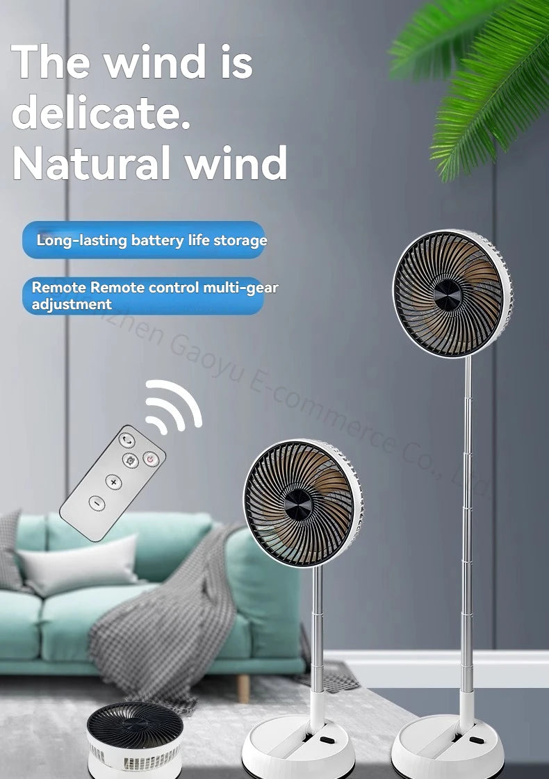 New Telescopic Fan Is Easy To Store Outdoor Shaking Head and Remote Control Fan Charging Table and Ground Dual-purpose Static.