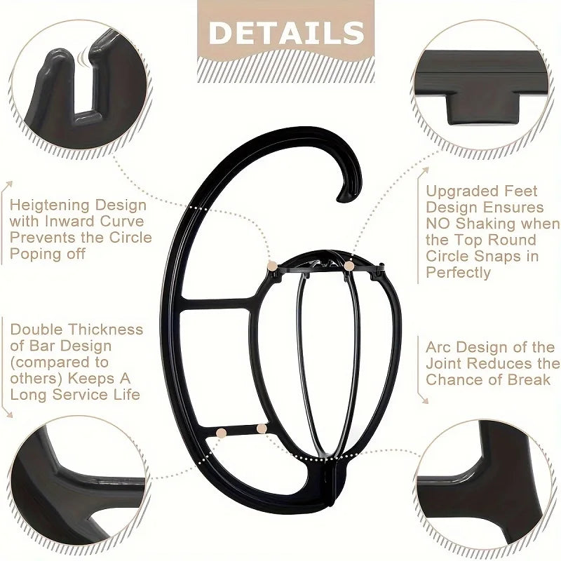 Wig Hangers Plastic Collapsible Display Wig Drying Holder Portable Hanging Wig Stand Rack for Multiple Hats Wigs