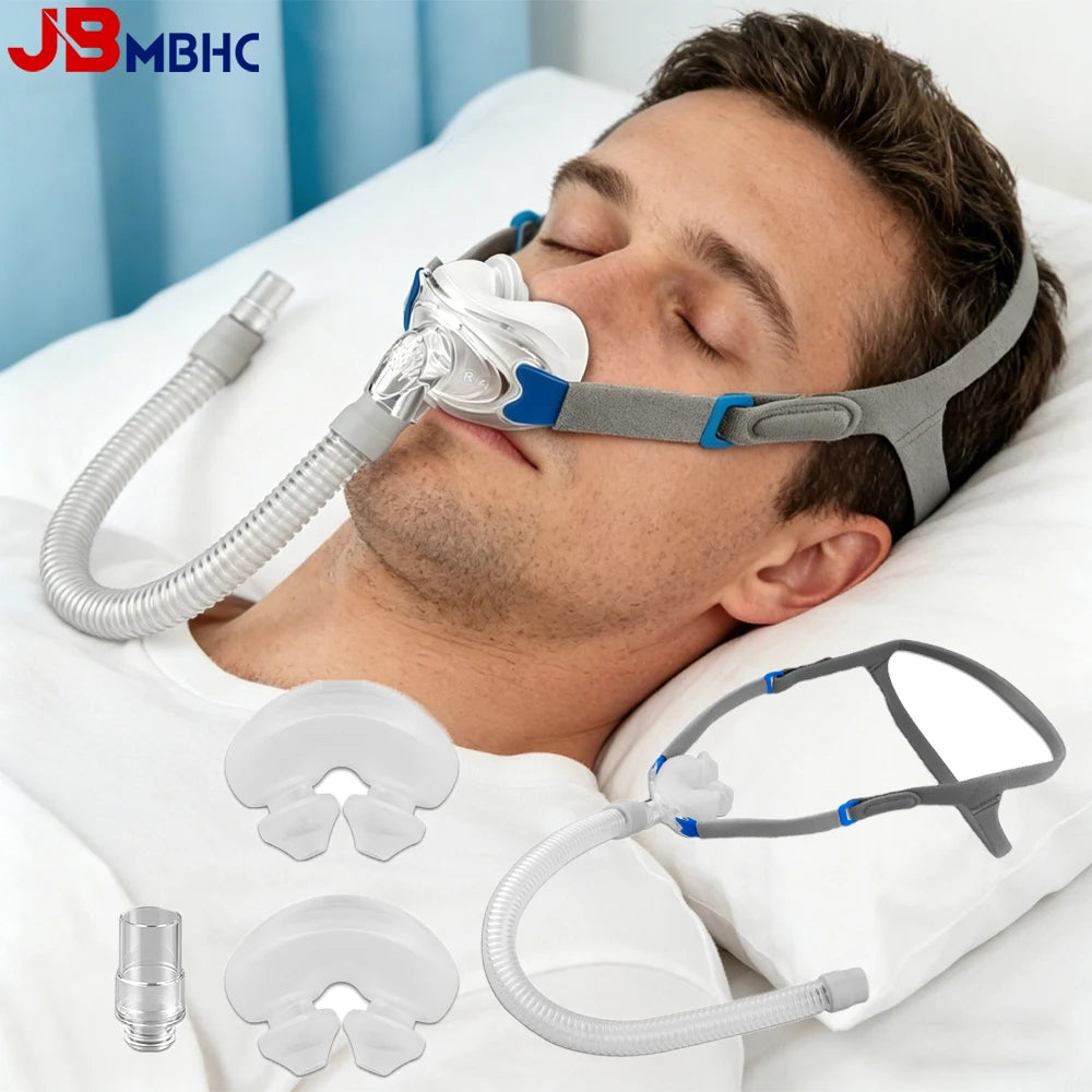 All-in-One P10 CPAP Nasal Pillow Replacement Kit AirFit P10 CPAP Nasal Pillow Set with Headgear 3 Cushions Tubing & Frame System