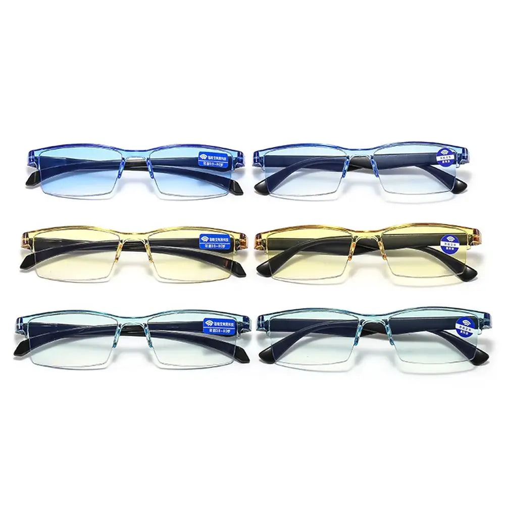Smart Automatic Zoom Eyeglasses Anti-Blue Light Reading Glasses Men Women Square Frameless Optical Spectacle Computer Eyewear