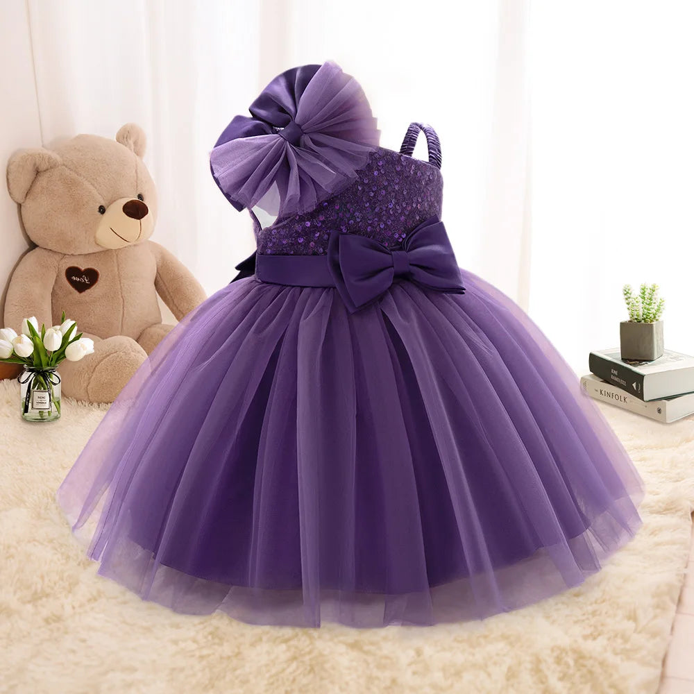 Toddler Baptism Party Baby Girls Dresses Girls Tulle 1st Birthday Wedding Prom Baby Dress Infant Bridesmaids Christmas Costumes