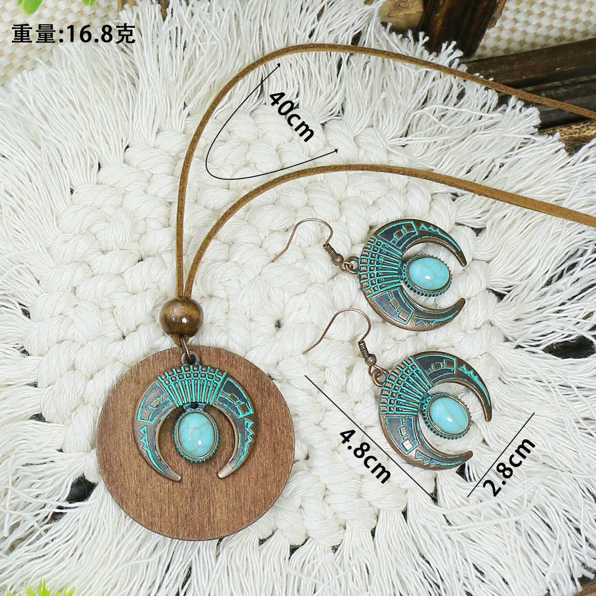 Indian Jewelry Ethnic Moon Dangle Earrings Red/Blue Turquoises Antique Metal Pendant Earrings Female Retro jhumka
