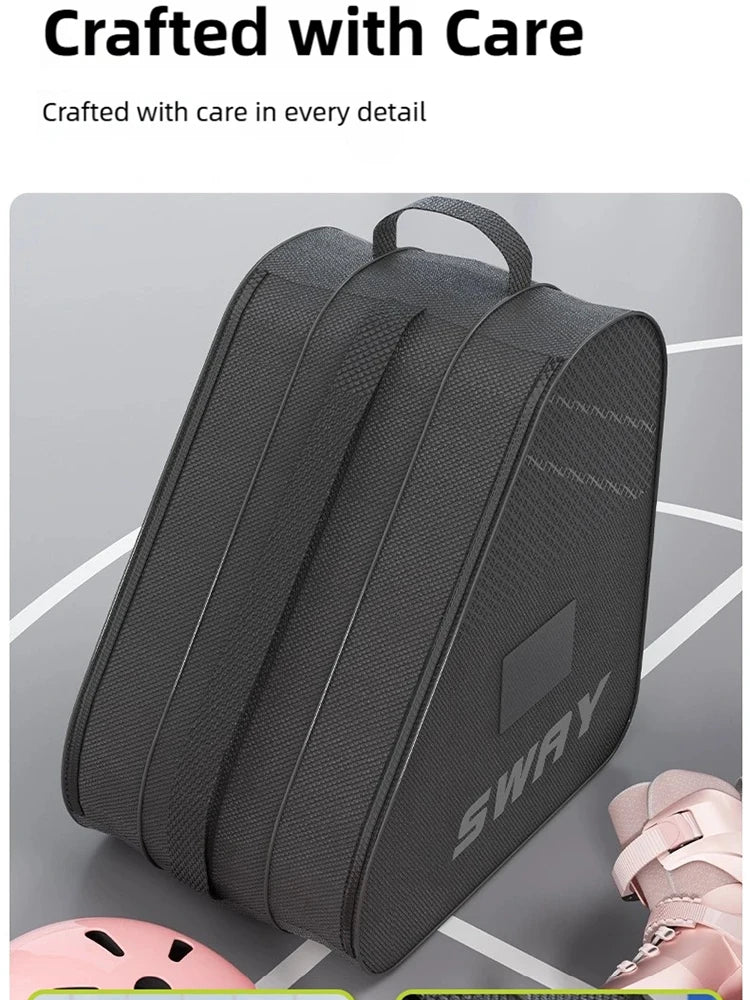 New Ice Skates Storage Bag Inline Skate Bag Top Handle Waterproof Versatile Breathable Accessory with Adjustable Shoulder Strap