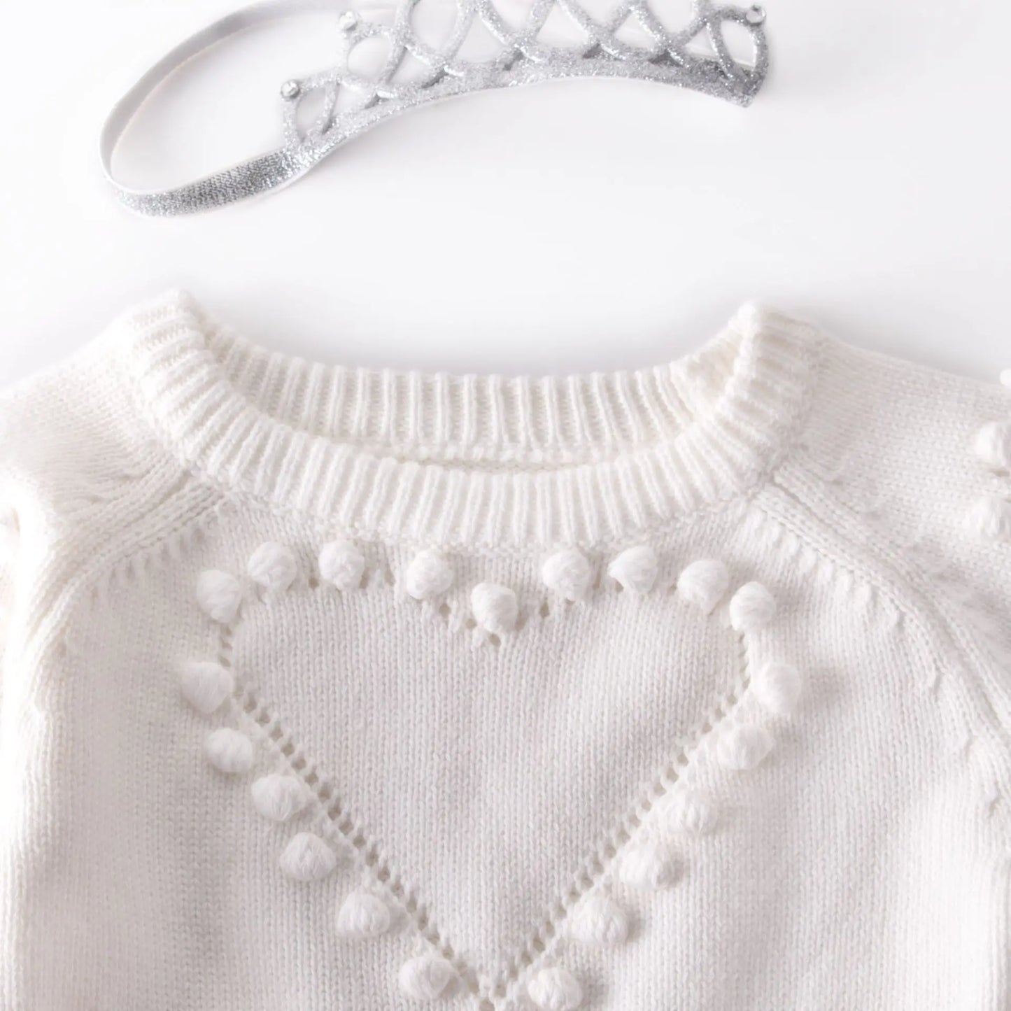 Autumn Lovely Heart Jumpsuit Infant Baby Girl Knitted Clothes Love Romper Bodysuit Outfit Spring Cotton Knitted Sweater Bodysuit