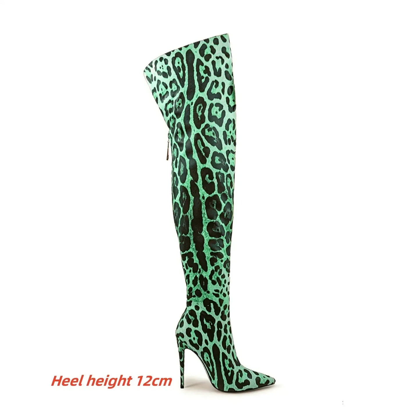 2024 Women's Euro-American Zebra Print Over-the-Knee Boots - Paneled Pointed-Toe Back-Zipper Stiletto, Plus Size Fashion Chic