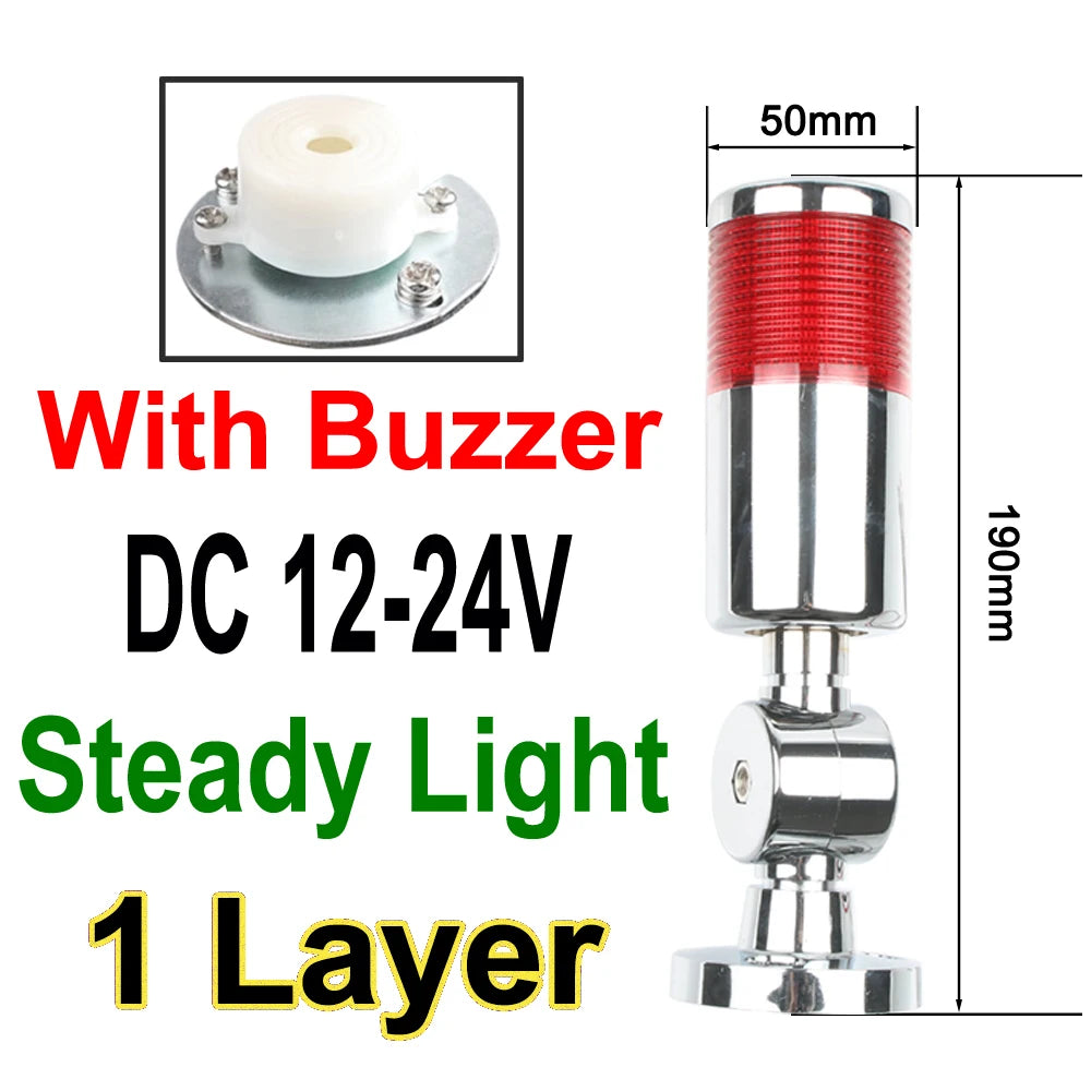 1-3 color LTA Vertical Industrial Multilayer Stack light Lamp Signal Tower Alarm caution light Flash Industrial Tower LED Silver