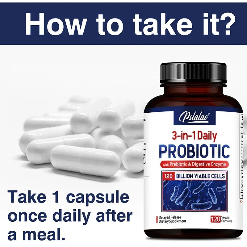 Probiotics + Prebiotics + Digestive Enzymes - Promotes Healthy Digestion, Relieves Bloating, for Gut Health