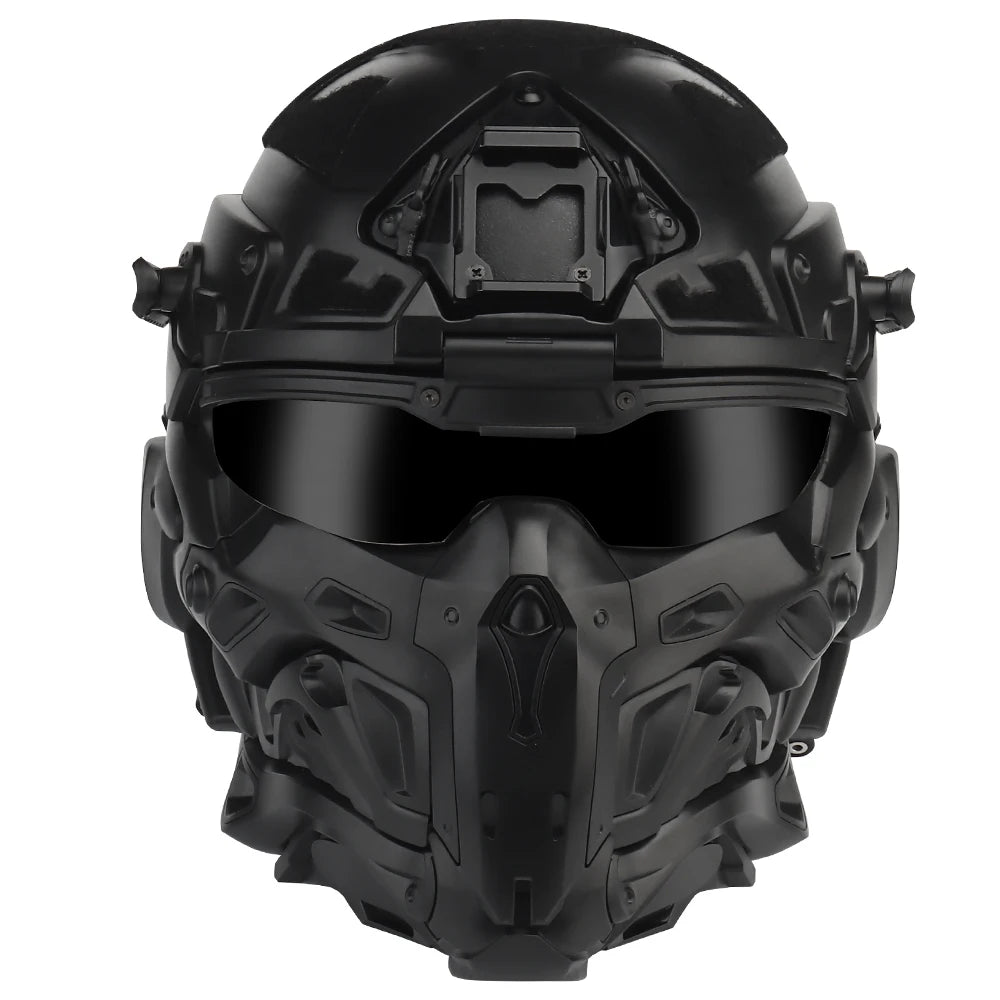 Militar Helmet FAST Helmet Built-in Communication Headset Anti-fog Fan W-Ronin Assault Helmet Detachable Mask Replacement Lens