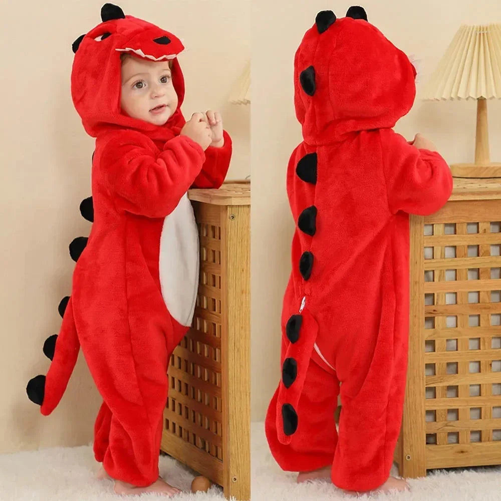 Newborn Baby Deer Animal Cartoon Romper Clothes Girls Pajamas Long Sleeve Hooded Onesies Infant Boys Costumes For Christmas