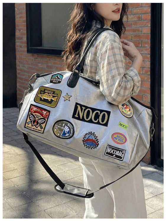 Fitness Travel Bag Suitable for Both Men and Women, Can Be Carried by Hand, Worn over the Shoulder or Cross-Body， Pu Leather Bag