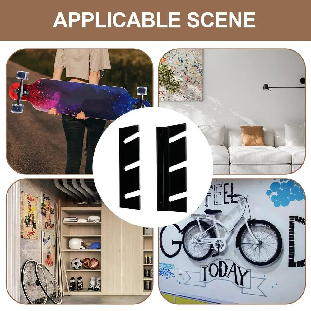 Skateboard Organizer Snowboard Storage Rack Wall Mounted Wall Mounted 3-Tiers Acrylic Snowboard Storage Fitness Equipment