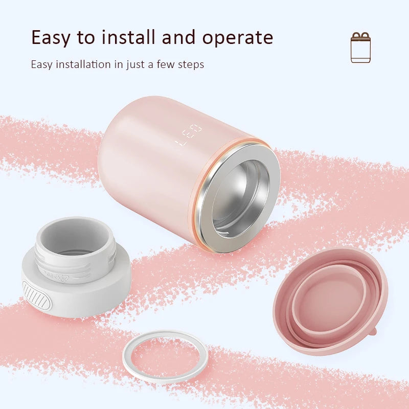 XIMYRA N1S Portable Baby Bottle Warmer, Fast Heating Travel Milk Warmer, 8800mAh Breastmilk  Warmer On The Go with 3 Adapters