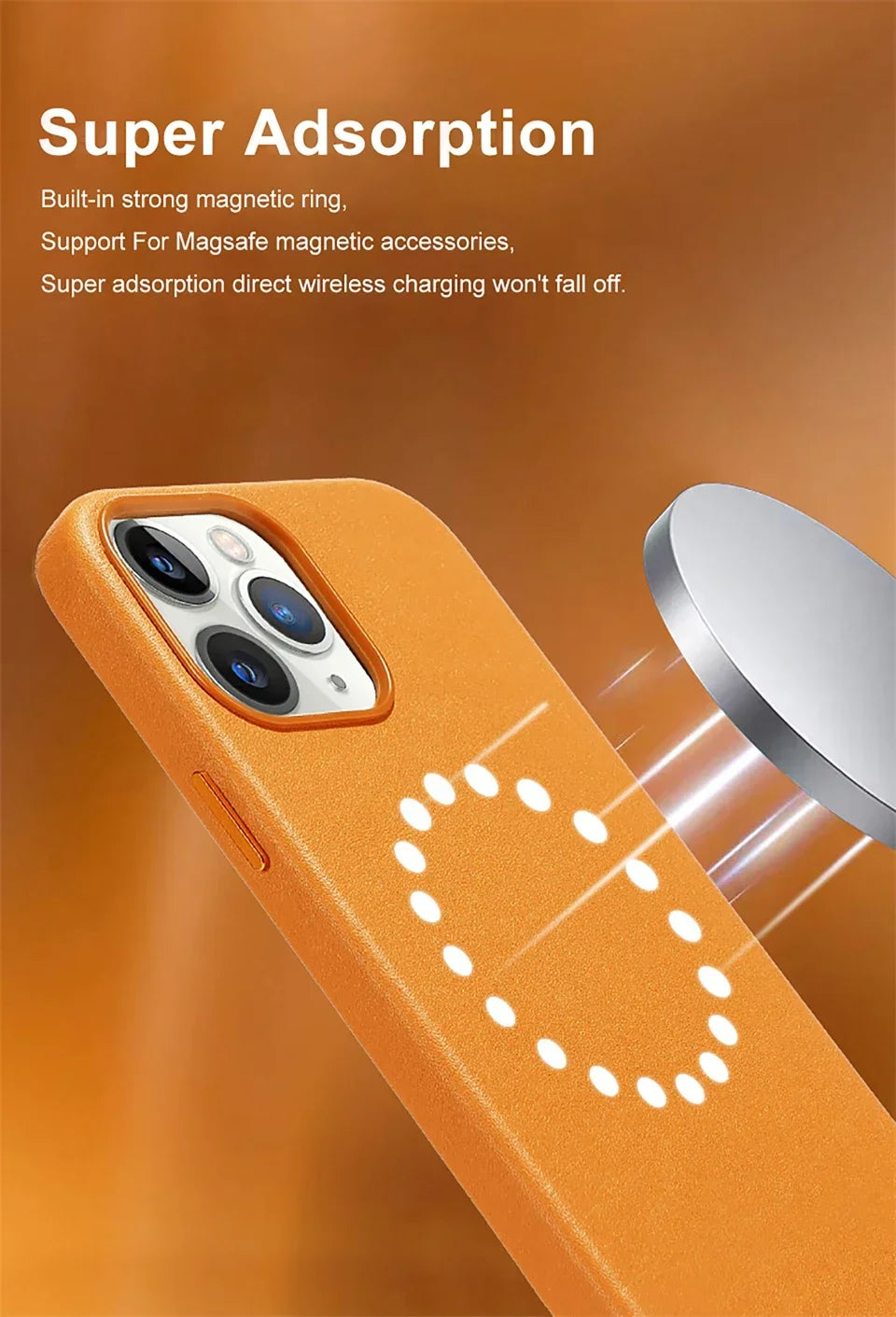 Official Quality Leather for Magsafe Case for IPhone 17 Pro Max 16 15 14 13 Pro Max Air Original Magnetic Charging Case