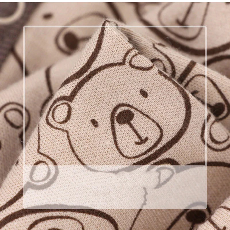 3Pcs Newborn Cotton Jumpsuit Baby Cute Bear Romper Spring Autumn Infants Loungewear Foot Wrap Crawl Suit Toddler Onesie Clothes
