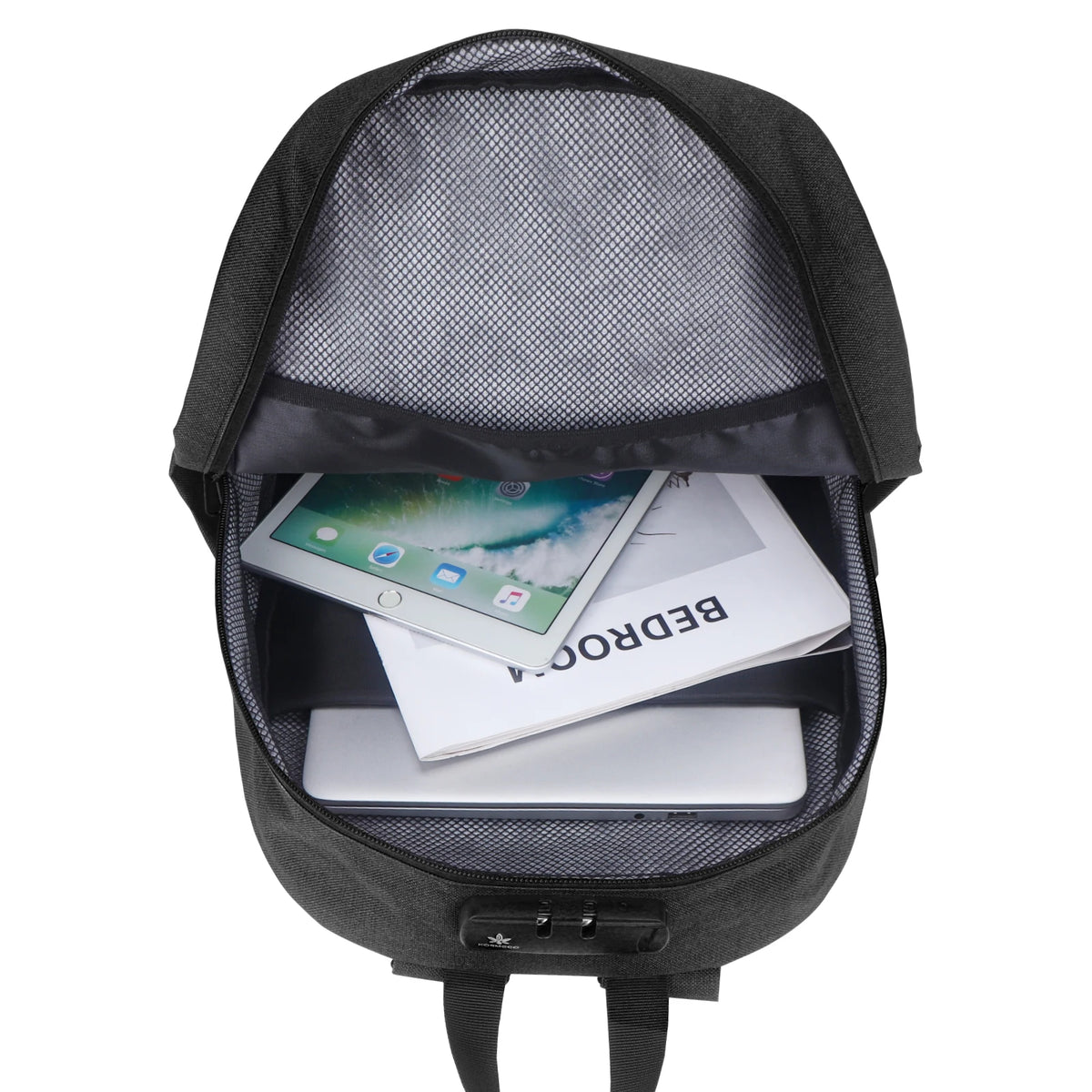 Smell Proof Backpack with Lock Activated Carbon Lining Backpack for Travel Commuter Large Capacity Smell Proof Container