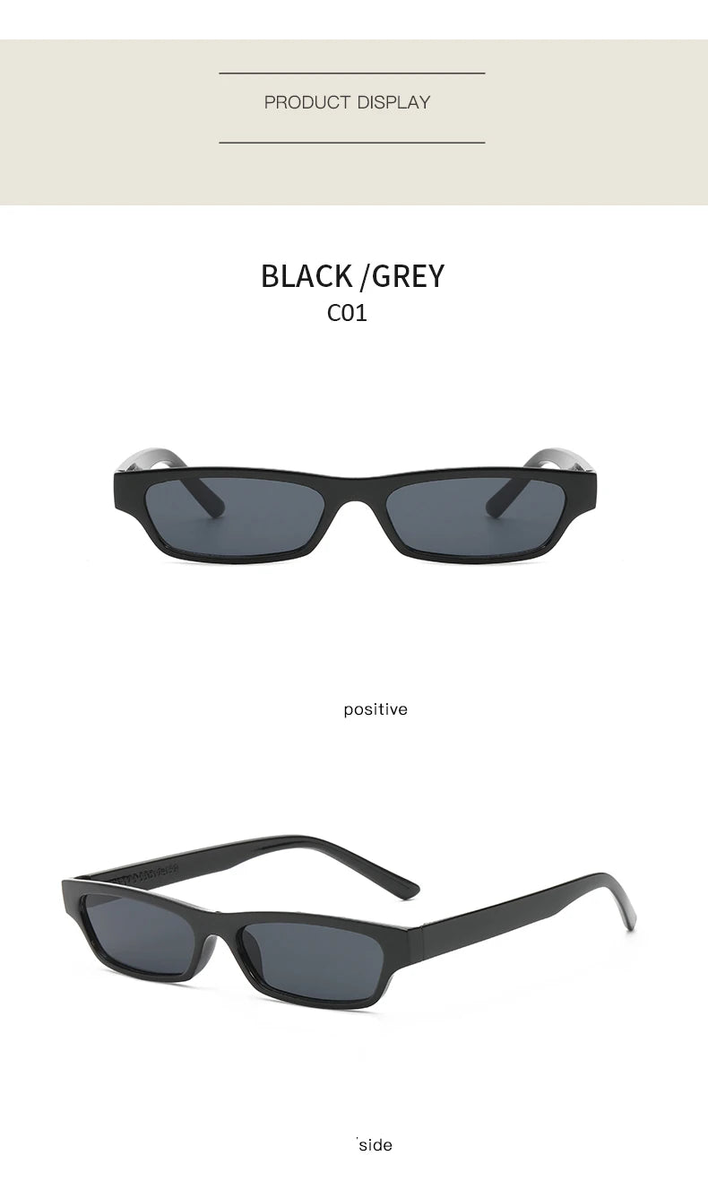 Small Narrow Rectangle Sunglasses Women Fashion Square Narrow Frame Vintage Brand Sun Glasses Men Shades Retro UV400 Oculos ﻿