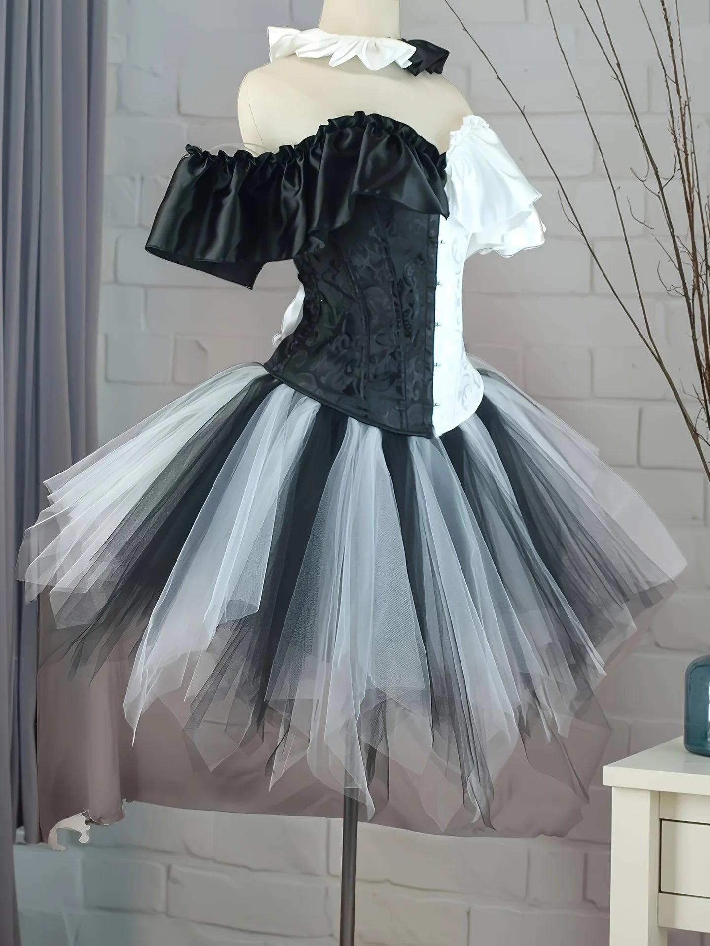 Halloween Clown Cosplay Costume Women Corsets Suit With Skirt Circus Performance Outfit Role Play Party Carnival Jester Dress