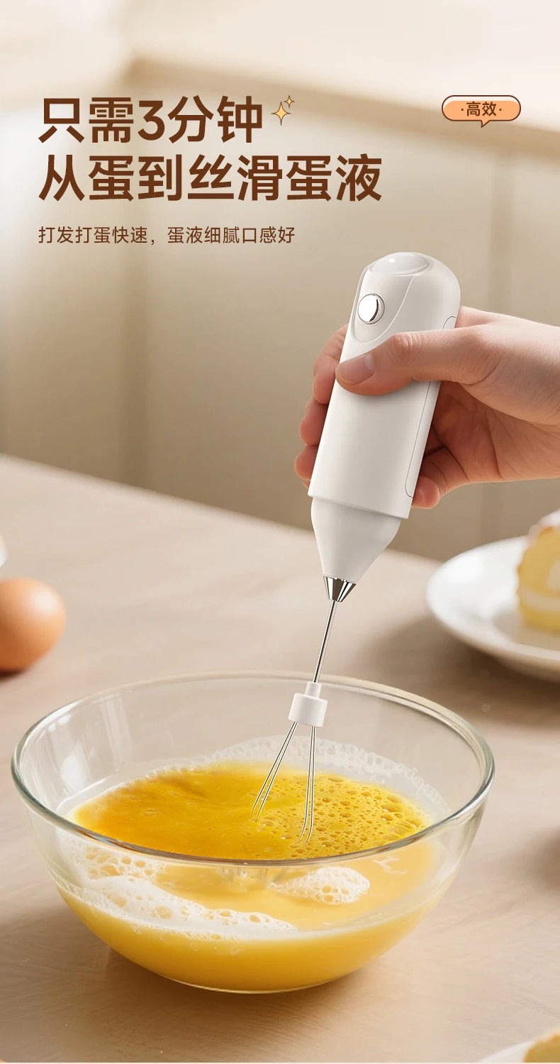Wireless Milk Frother Electric Handheld Dry Battery Powered Blender Mini Coffee Maker Whisk Mixer For Coffee Cappuccino Cre