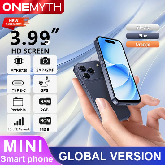 ONEMYTH 2026 new A18 Pro mini smartphone, 2GB RAM 16GB ROM, 4G network, 4.0-inch portable small Android phone