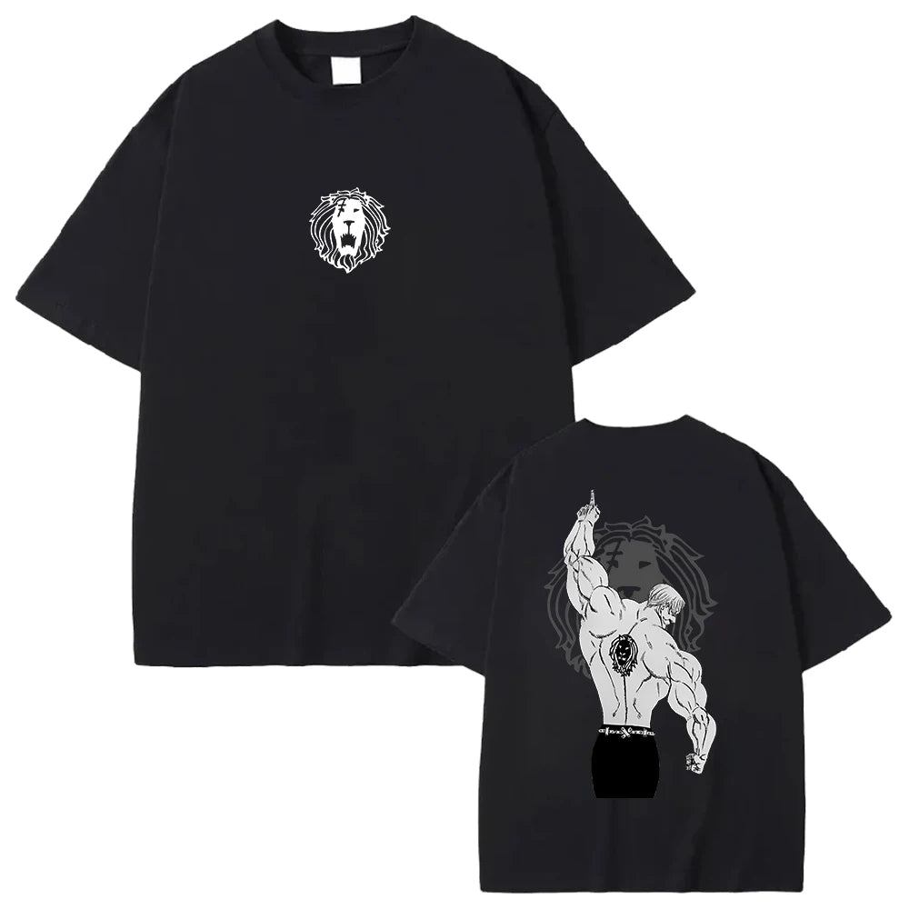 Anime The Seven Deadly Sins Escanor Graphic T Shirt Men Women Cotton Tshirts Manga Oversized Tee Harajuku Male Casual T-shirt