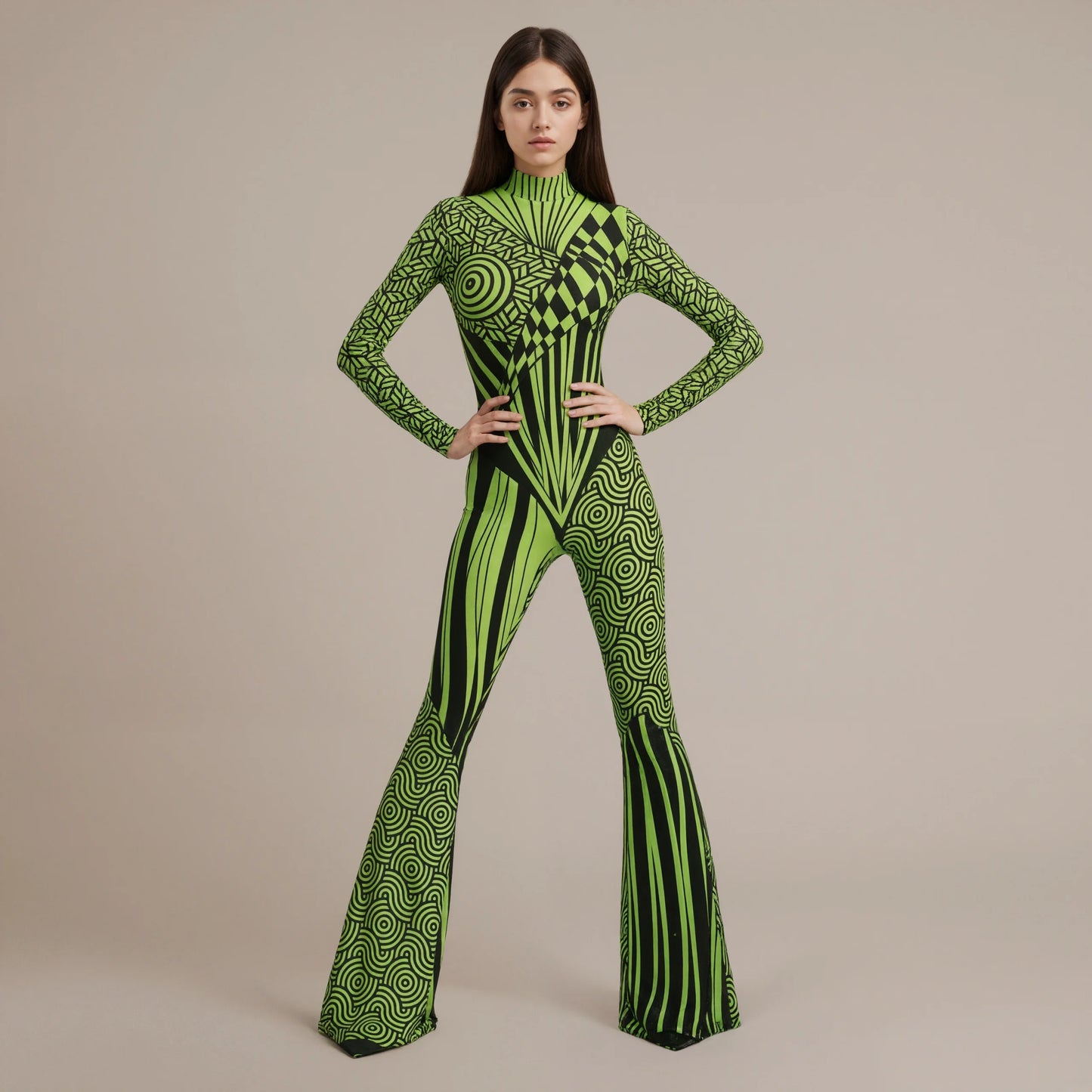 Halloween Art Irregular Line Unisex Jumpsuit Cool Carnival Cosplay Outfit For Festival Party Stage Role Play Performance 2026
