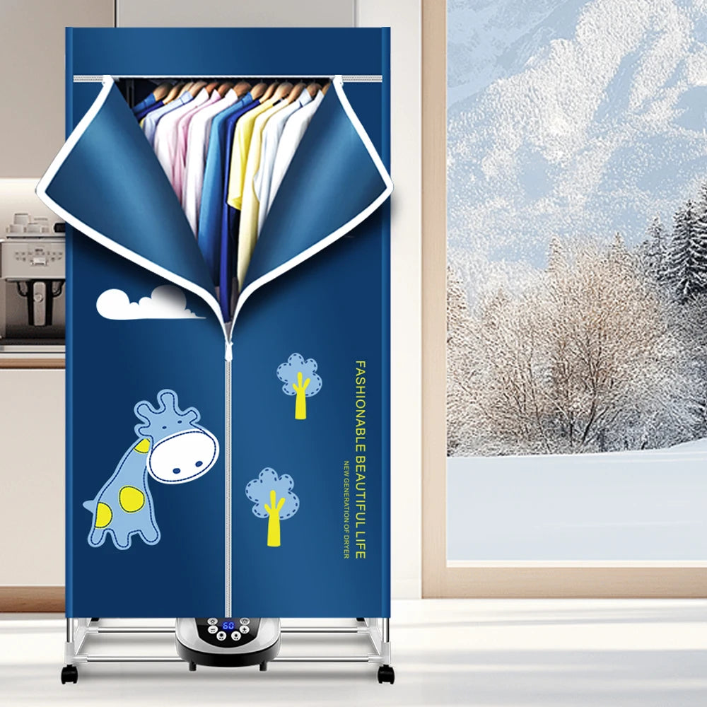 Portable Electric Clothes Dryer,220V-1500W Heated Clothes Airer, Heated Clothes Dryer with Timer, Electric Clothes Dryer
