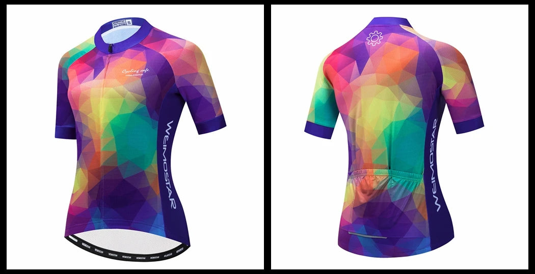 Blue Black Womens Cycling Jersey Pro Team Cycling Clothing Summer MTB Bike Jersey Breathable Bicycle Shirt Maillot Ciclismo