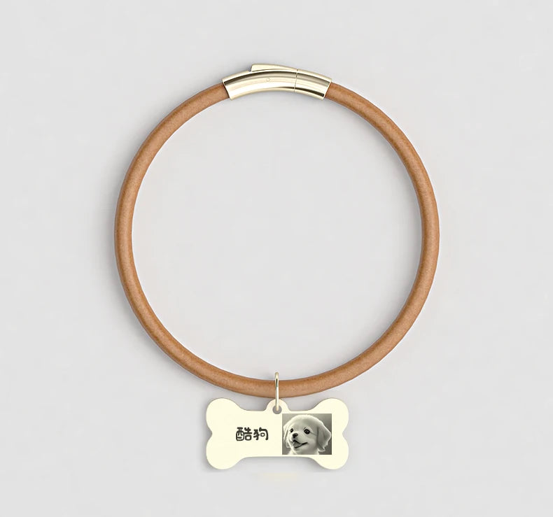 Custom Lettering Leather Cat Collar Katten Accessories Small Dog Collar and Tag Set  Collares Para Gatos Dogs Accessories
