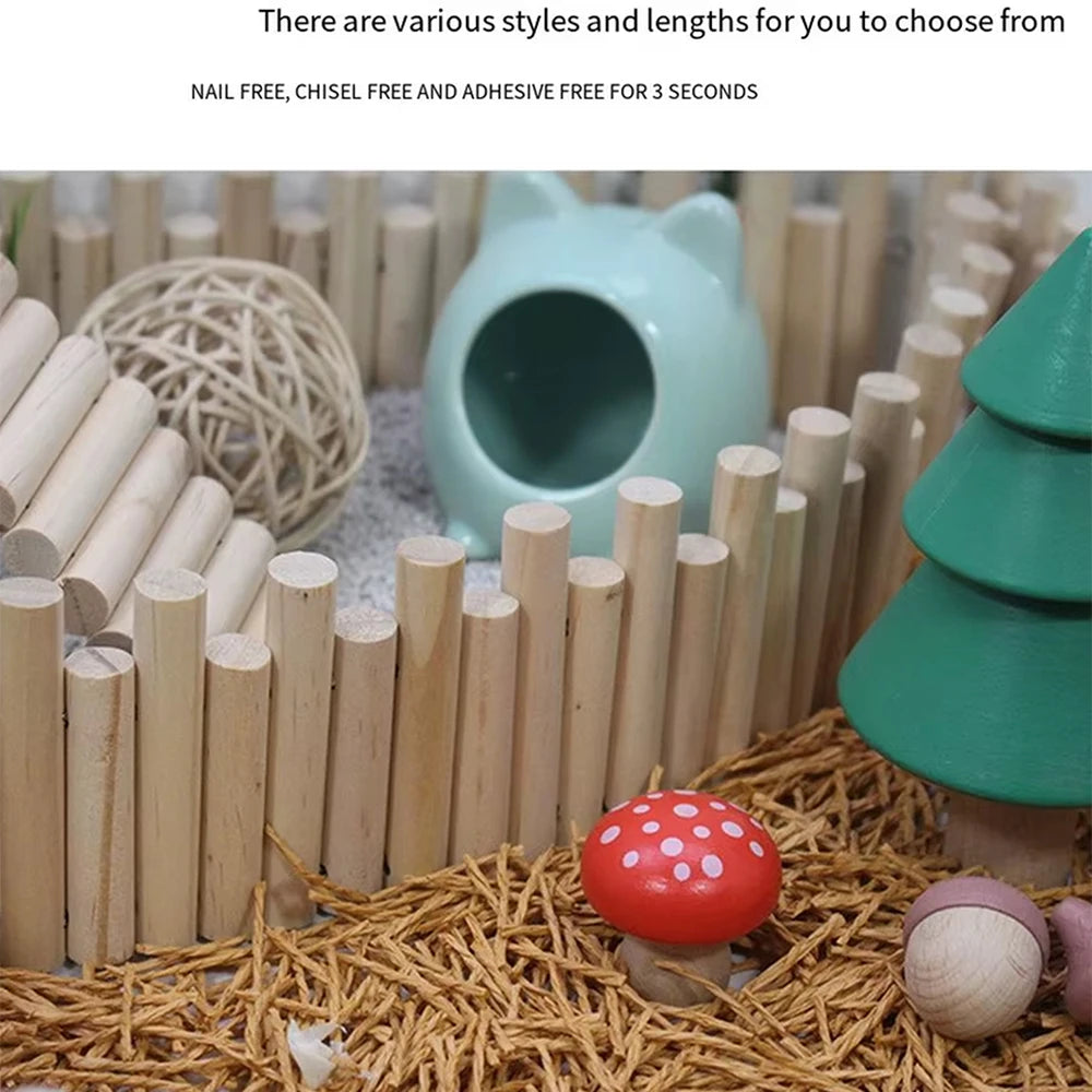 Hamster Habitat Accessories Multiple Size Wooden Bridge Cage Hamster Bendable Fence for Small Animals Climbing