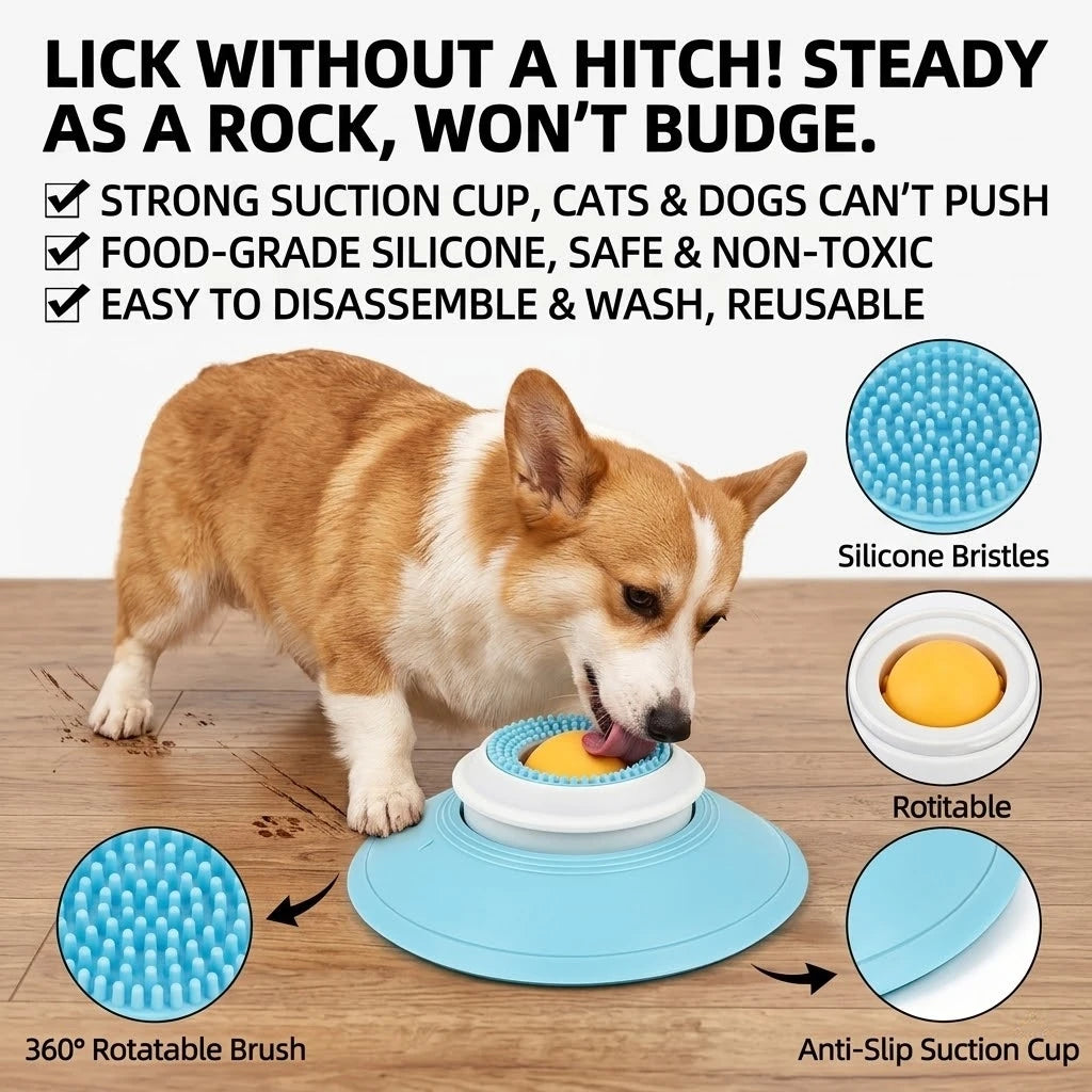 Pet Lick Feeder Bowl, Non-Slip Slow Feeder for Dogs Cats, Interactive Treat Toy for Oral Stimulation & Anxiety Relief