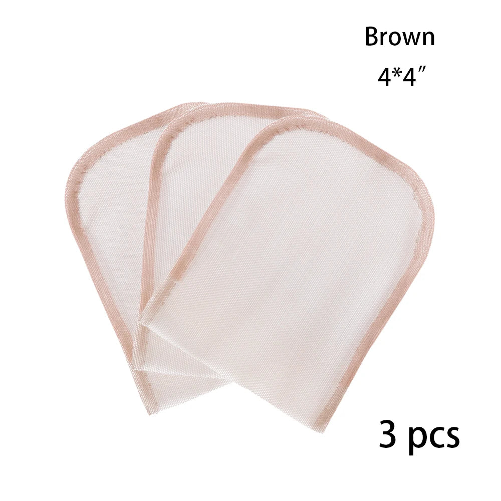 Plussign Transparent Brown Swiss Lace Hairnets 2*4 2*6 4*4 5*5 13*4 13*6 Base Hair Net For Making Lace Frontl Closure 3Pcs